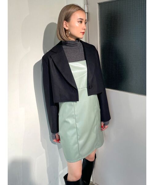 EMODA（エモダ）の「フィットミニワンピース（ワンピース・レディース・アイボリー/ブラック/ミント・FREE）」の13枚目の写真