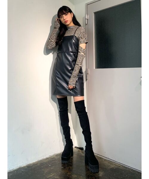 EMODA（エモダ）の「フィットミニワンピース（ワンピース・レディース・アイボリー/ブラック/ミント・FREE）」の12枚目の写真