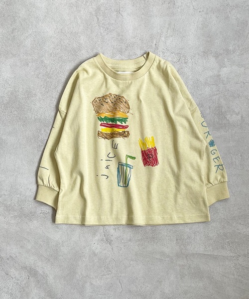 HOGAN RANCH WEAR（ホーガンランチウエア）の「ソデリブビッグロンT/前後プリント（90～140cm）（Tシャツ/カットソー・キッズ・チャコール/グレー/ベージュ/オフホワイト・90/100/110/120/130/140）」の4枚目の写真