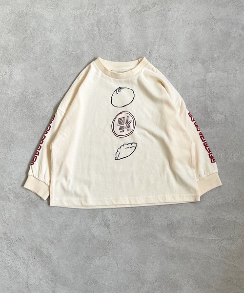 HOGAN RANCH WEAR（ホーガンランチウエア）の「ソデリブビッグロンT/前後プリント（90～140cm）（Tシャツ/カットソー・キッズ・チャコール/グレー/ベージュ/オフホワイト・90/100/110/120/130/140）」の2枚目の写真