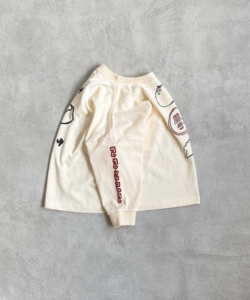 HOGAN RANCH WEAR（ホーガンランチウエア）の「ソデリブビッグロンT/前後プリント（90～140cm）（Tシャツ/カットソー・キッズ・チャコール/グレー/ベージュ/オフホワイト・90/100/110/120/130/140）」の6枚目の写真