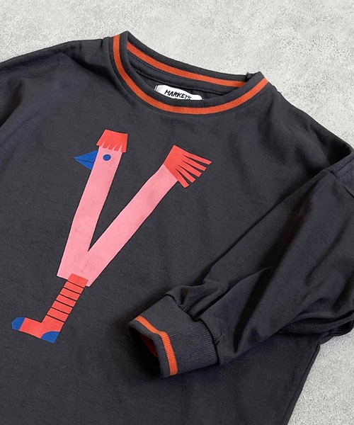 HOGAN RANCH WEAR（ホーガンランチウエア）の「ソデリブビッグロンT/前後プリント（90～140cm）（Tシャツ/カットソー・キッズ・チャコール/グレー/ベージュ/オフホワイト・90/100/110/120/130/140）」の11枚目の写真