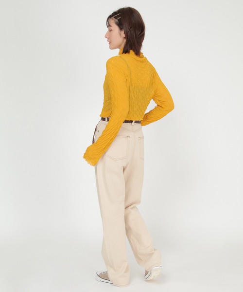 LBC(エルビーシー)の「シアーウェーブクシュロンT(Tシャツ/カットソー・レディース・オフホワイト/ブラック/イエロー/グリーン系その他/ブラウン/グレー・M)」の11枚目の写真