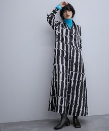 ADAM ET ROPE' | フォールドダイプリントワンピース(ワンピース)