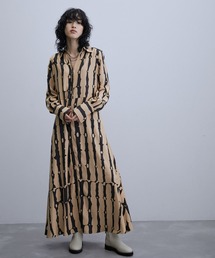 ADAM ET ROPE' | フォールドダイプリントワンピース(ワンピース)