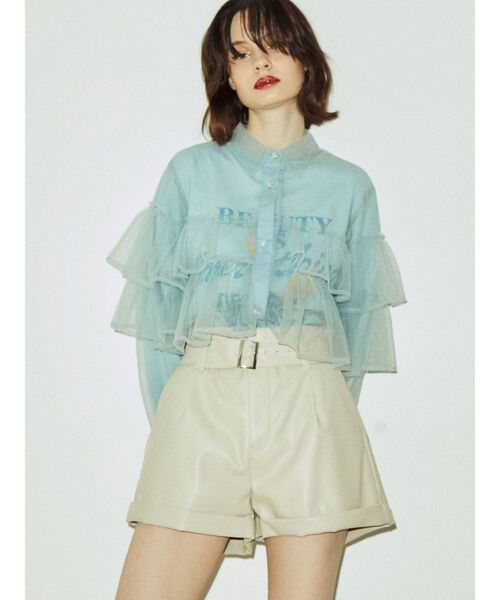 jouetie(ジュエティ)の「シアーフリルオーバーシャツ(シャツ/ブラウス・レディース・ブルー/ブラック/アイボリー・MEDIUM)」の12枚目の写真