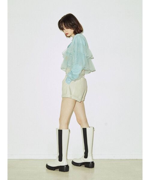 jouetie(ジュエティ)の「シアーフリルオーバーシャツ(シャツ/ブラウス・レディース・ブルー/ブラック/アイボリー・MEDIUM)」の14枚目の写真