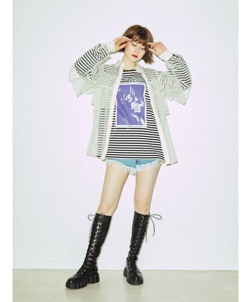 jouetie(ジュエティ)の「シアーフリルオーバーシャツ(シャツ/ブラウス・レディース・ブルー/ブラック/アイボリー・MEDIUM)」の21枚目の写真