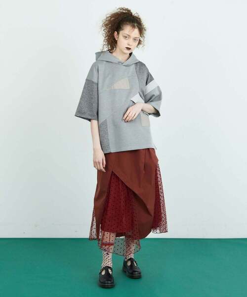 FRAPBOIS（フラボア）の「パッチフーディー（Tシャツ/カットソー・レディース・グレー/ブラック・1/2）」の16枚目の写真