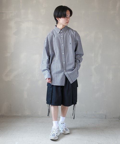 SPINNS（スピンズ）の「【ビックシルエット】ワンポイント刺繍 長袖オックスフォード柄シャツ（シャツ/ブラウス・メンズ・ブラック系その他/ブラック系その他2/ネイビー系/ネイビー系1・ONESIZE）」の6枚目の写真