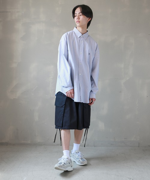 SPINNS（スピンズ）の「【ビックシルエット】ワンポイント刺繍 長袖オックスフォード柄シャツ（シャツ/ブラウス・メンズ・ブラック系その他/ブラック系その他2/ネイビー系/ネイビー系1・ONESIZE）」の19枚目の写真