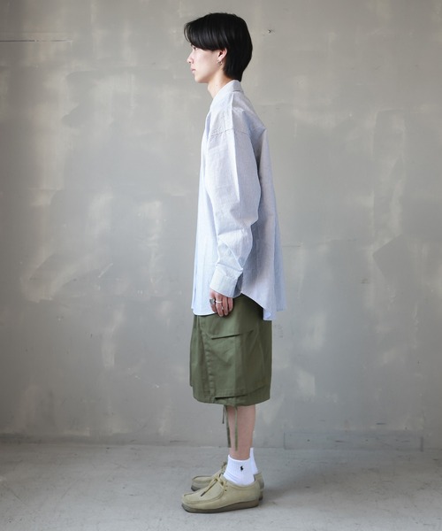 SPINNS（スピンズ）の「【ビックシルエット】ワンポイント刺繍 長袖オックスフォード柄シャツ（シャツ/ブラウス・メンズ・ブラック系その他/ブラック系その他2/ネイビー系/ネイビー系1・ONESIZE）」の7枚目の写真