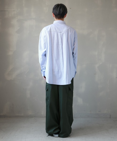 SPINNS（スピンズ）の「【ビックシルエット】ワンポイント刺繍 長袖オックスフォード柄シャツ（シャツ/ブラウス・メンズ・ブラック系その他/ブラック系その他2/ネイビー系/ネイビー系1・ONESIZE）」の11枚目の写真