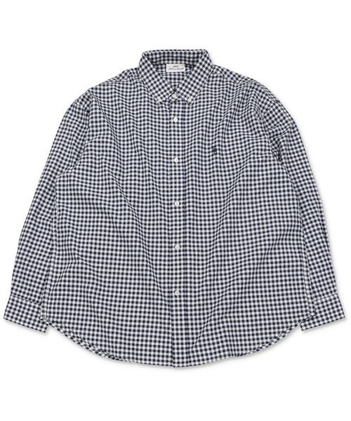 SPINNS（スピンズ）の「【ビックシルエット】ワンポイント刺繍 長袖オックスフォード柄シャツ（シャツ/ブラウス・メンズ・ブラック系その他/ブラック系その他2/ネイビー系/ネイビー系1・ONESIZE）」の5枚目の写真