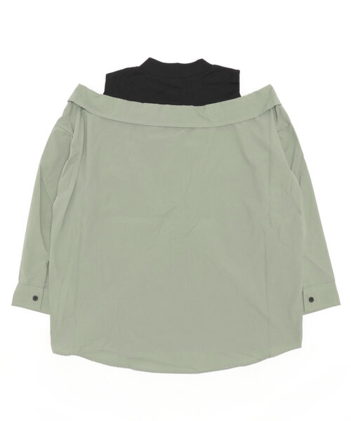 CECIL McBEE（セシルマクビー）の「無地レイヤード風シャツ（シャツ/ブラウス・レディース・カーキ/グリーン・MEDIUM）」の3枚目の写真