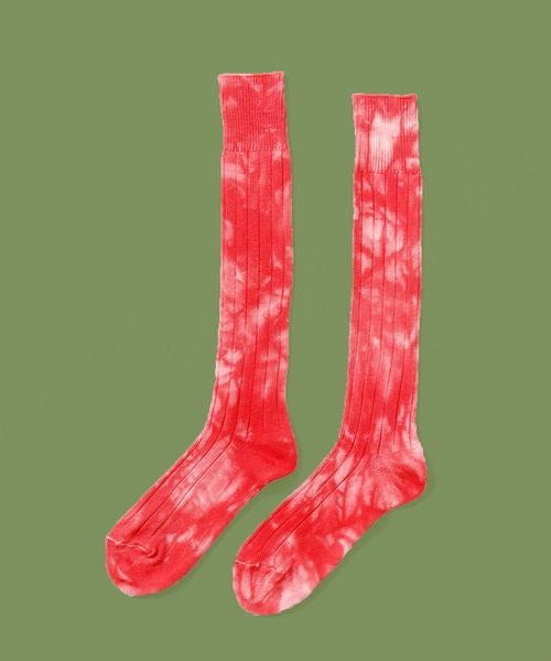 CAL O LINE（キャルオーライン）の「CAL O LINE/キャルオーライン TIE DYE KNEE LENGTH SOCKS タイダイ ソックス（ソックス/靴下・メンズ・ホワイト/ブラック/パープル/レッド/オリーブ/イエロー/オレンジ/ブルー・M）」の7枚目の写真