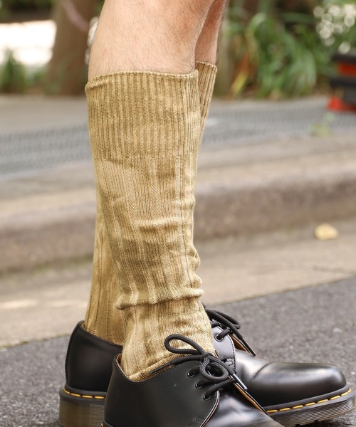 CAL O LINE（キャルオーライン）の「CAL O LINE/キャルオーライン TIE DYE KNEE LENGTH SOCKS タイダイ ソックス（ソックス/靴下・メンズ・ホワイト/ブラック/パープル/レッド/オリーブ/イエロー/オレンジ/ブルー・M）」の4枚目の写真