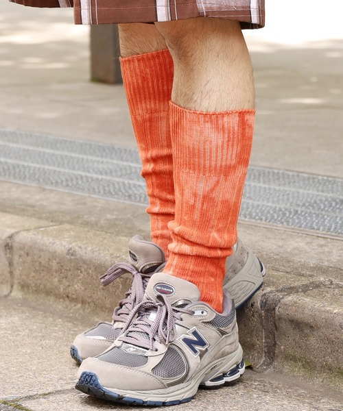 CAL O LINE（キャルオーライン）の「CAL O LINE/キャルオーライン TIE DYE KNEE LENGTH SOCKS タイダイ ソックス（ソックス/靴下・メンズ・ホワイト/ブラック/パープル/レッド/オリーブ/イエロー/オレンジ/ブルー・M）」の8枚目の写真