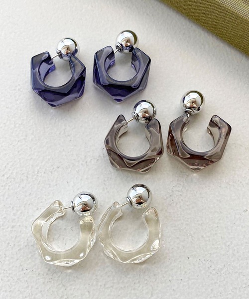 apres jour mignon（アプレジュールミニョン）の「【apresjour mignon×ARIAZ】アクリル２WAYピアス（ピアス（両耳用）・レディース・その他/ブラック/ネイビー・ONESIZE）」の4枚目の写真