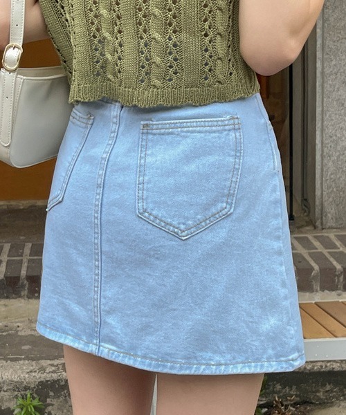 SONA（ソナ）の「SONYUNARA シンプルコットンミニスカート（スカート・レディース・ブラック/ライトブルー/アイボリー・MEDIUM/SMALL）」の9枚目の写真