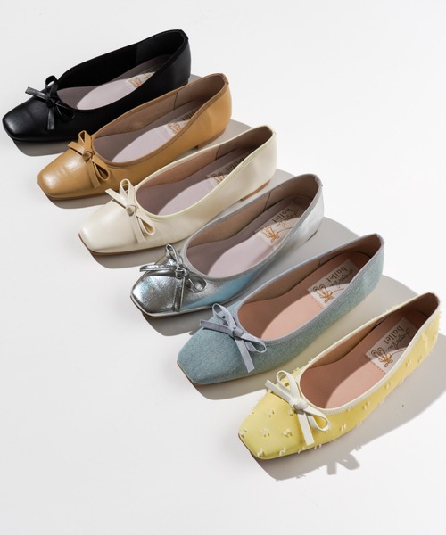 Launa lea ballet（ラウナレア バレエ）の「【レイン対応】 スクエアトゥバレエシューズ(RB7002A)（バレエシューズ・レディース・ブラック/ライトブラウン/ネイビー/ライトベージュ/アイボリー/ライトブルー/シルバー/パープル/ライトピンク/ゴールド/レッド・24.0cm/25.0cm/23.0cm/21.5cm/24.5cm/25.5cm/22.5cm/22.0cm/23.5cm/26.0cm/24.5㎝）」の18枚目の写真