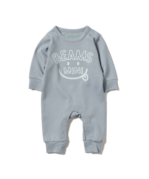 BEAMS mini（ビームスミニ）の「【WEB限定】BEAMS mini / スマイルプリント ロンパース (70～80cm)（ロンパース・キッズ・ライトグレー/ライトブルー/レッド系その他/ミント・80/70）」の3枚目の写真