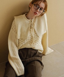 Crisp | レースカラーウェーブニット(ニット/セーター)