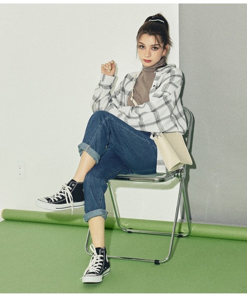 ANAP（アナップ）の「モノトーン起毛チェックシャツ（シャツ/ブラウス・レディース・ホワイト/ブラック・FREE）」の10枚目の写真