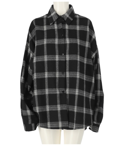 ANAP（アナップ）の「モノトーン起毛チェックシャツ（シャツ/ブラウス・レディース・ホワイト/ブラック・FREE）」の9枚目の写真