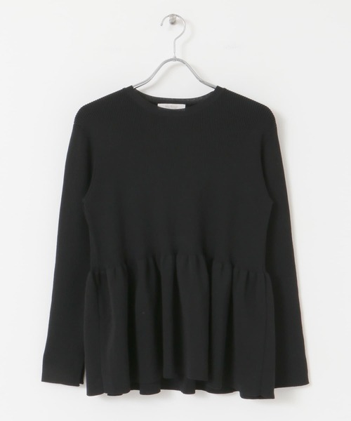 F by ROSSO(エフバイロッソ)の「F by ROSSO ウォッシャブルペプラムニット(ニット/セーター・レディース・ブルー/ブラック/オフホワイト・FREE)」の9枚目の写真