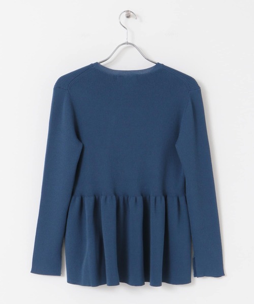 F by ROSSO(エフバイロッソ)の「F by ROSSO ウォッシャブルペプラムニット(ニット/セーター・レディース・ブルー/ブラック/オフホワイト・FREE)」の12枚目の写真