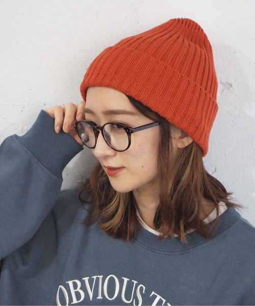 tiptop(ティップトップ)の「リブニットキャップ(ニットキャップ/ビーニー・レディース・ブラック/オレンジ/アイボリー/モカ・FREE)」の4枚目の写真