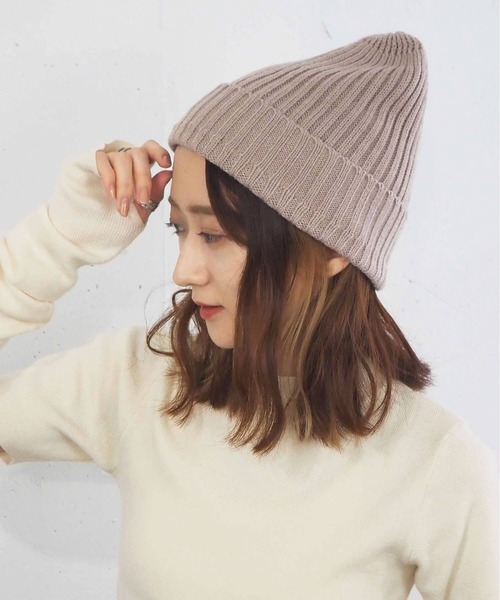 tiptop(ティップトップ)の「リブニットキャップ(ニットキャップ/ビーニー・レディース・ブラック/オレンジ/アイボリー/モカ・FREE)」の3枚目の写真