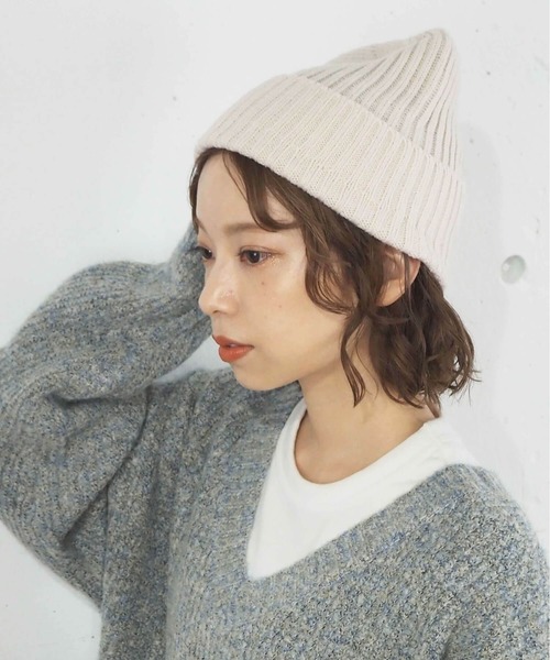 tiptop(ティップトップ)の「リブニットキャップ(ニットキャップ/ビーニー・レディース・ブラック/オレンジ/アイボリー/モカ・FREE)」の6枚目の写真