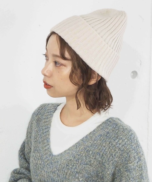 tiptop(ティップトップ)の「リブニットキャップ(ニットキャップ/ビーニー・レディース・ブラック/オレンジ/アイボリー/モカ・FREE)」の7枚目の写真