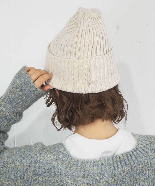 tiptop(ティップトップ)の「リブニットキャップ(ニットキャップ/ビーニー・レディース・ブラック/オレンジ/アイボリー/モカ・FREE)」の9枚目の写真