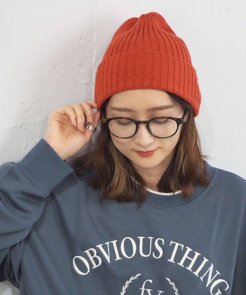 tiptop(ティップトップ)の「リブニットキャップ(ニットキャップ/ビーニー・レディース・ブラック/オレンジ/アイボリー/モカ・FREE)」の16枚目の写真