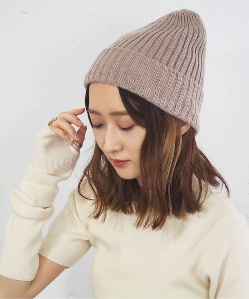 tiptop(ティップトップ)の「リブニットキャップ(ニットキャップ/ビーニー・レディース・ブラック/オレンジ/アイボリー/モカ・FREE)」の15枚目の写真