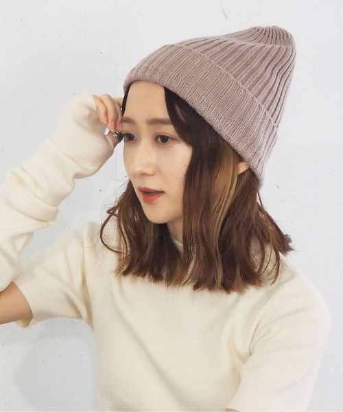 tiptop(ティップトップ)の「リブニットキャップ(ニットキャップ/ビーニー・レディース・ブラック/オレンジ/アイボリー/モカ・FREE)」の20枚目の写真