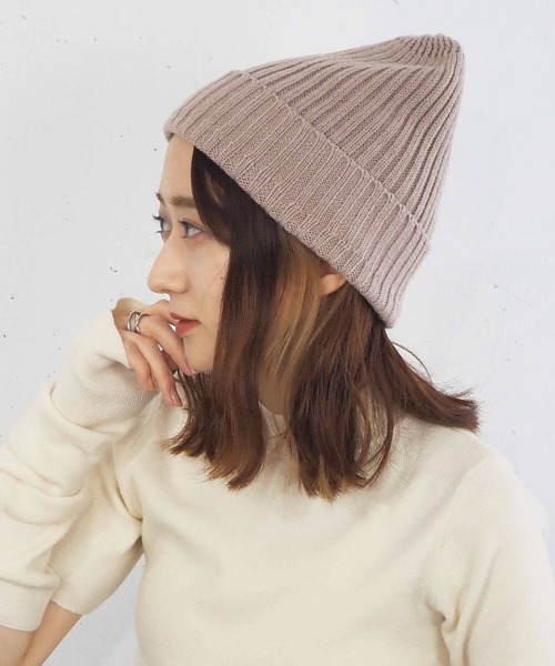 tiptop(ティップトップ)の「リブニットキャップ(ニットキャップ/ビーニー・レディース・ブラック/オレンジ/アイボリー/モカ・FREE)」の21枚目の写真