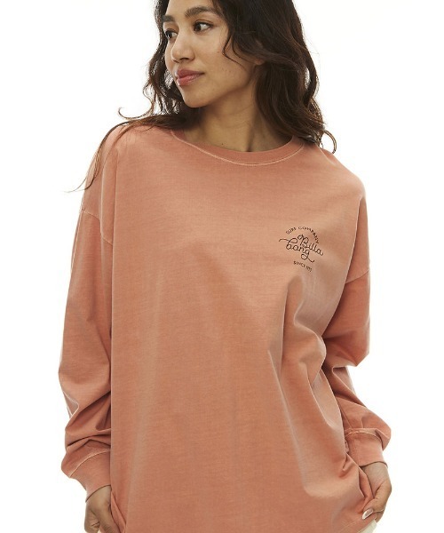 BILLABONG（ビラボン）の「BILLABONG レディース CLEAN SCRIPT LOGO LS TEE ロンＴ 【2022年秋冬モデル】/ビラボン長袖ロンT（Tシャツ/カットソー・レディース・ライトブルー/ブラック/オフホワイト/レンガ・MEDIUM/LARGE）」の14枚目の写真