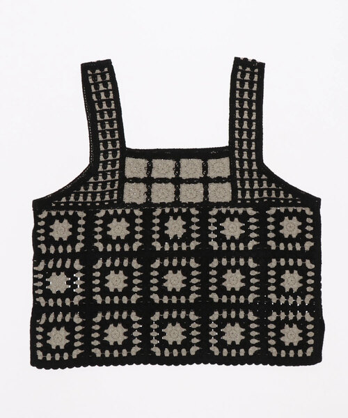 Samansa Mos2（サマンサ モスモス）の「かぎ針風ベスト（ベスト・レディース・ブラック/チャコール/キナリ・ﾌﾘ-）」の20枚目の写真