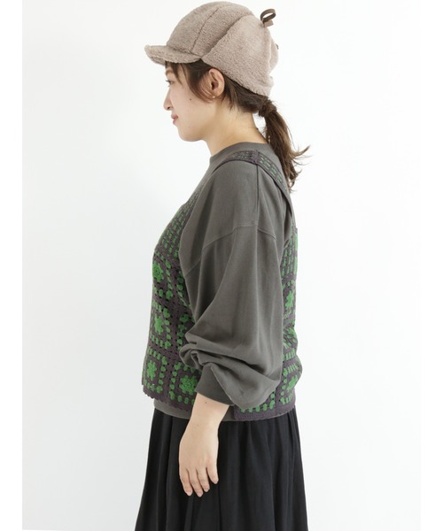 Samansa Mos2（サマンサ モスモス）の「かぎ針風ベスト（ベスト・レディース・ブラック/チャコール/キナリ・ﾌﾘ-）」の14枚目の写真