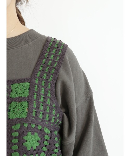 Samansa Mos2（サマンサ モスモス）の「かぎ針風ベスト（ベスト・レディース・ブラック/チャコール/キナリ・ﾌﾘ-）」の17枚目の写真