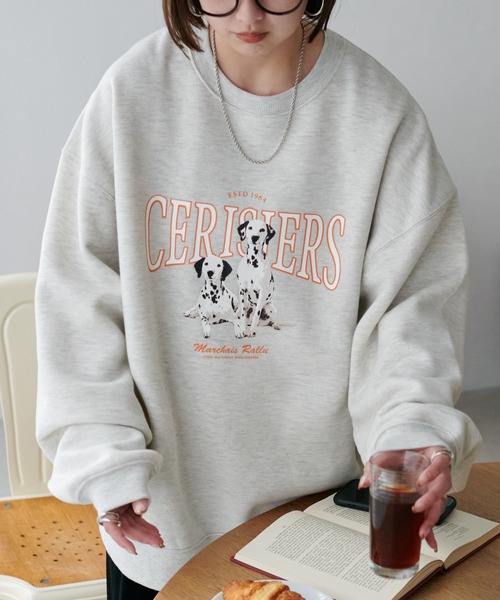 DISCOAT（ディスコート）の「【WEB限定】アニマルグラフィックビッグスウェット《ユニセックス》（スウェット・レディース・ライトグレー/ダークグリーン/ライトベージュ・FREE）」の3枚目の写真