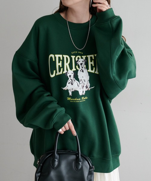 DISCOAT（ディスコート）の「【WEB限定】アニマルグラフィックビッグスウェット《ユニセックス》（スウェット・レディース・ライトグレー/ダークグリーン/ライトベージュ・FREE）」の11枚目の写真