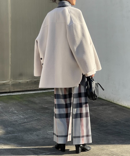 BEARDSLEY（ビアズリー）の「チェックスエードプリーツパンツ（その他パンツ・レディース・ベージュ/グレー・FREE）」の7枚目の写真