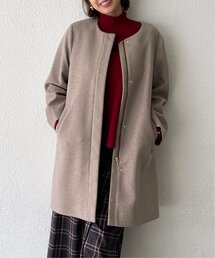 ウールライクノーカラーコート