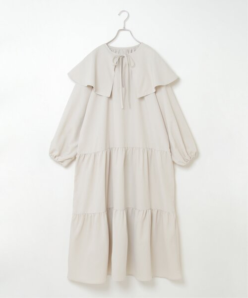 VENCEEXCHANGE（ヴァンスエクスチェンジ）の「ビッグカラーティアードワンピース／カラーワンピース／ロングワンピース／ボリュームティアード／レイヤード（ワンピース・レディース・チャコールグレー/オフホワイト/グリーン/ブルー・FREE）」の2枚目の写真