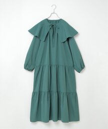 VENCEEXCHANGE | ビッグカラーティアードワンピース／カラーワンピース／ロングワンピース／ボリュームティアード／レイヤード(ワンピース)